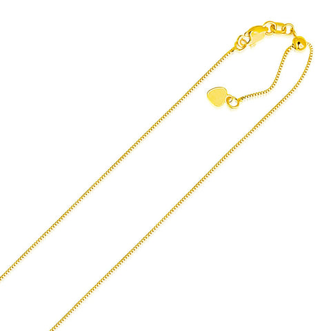 0.70mm 14K Yellow Gold Adjustable Box Chain